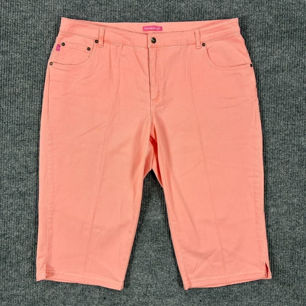 Woman Within Capri Pants Size 20WP Coral Stretch Natural Fit Casual High Rise